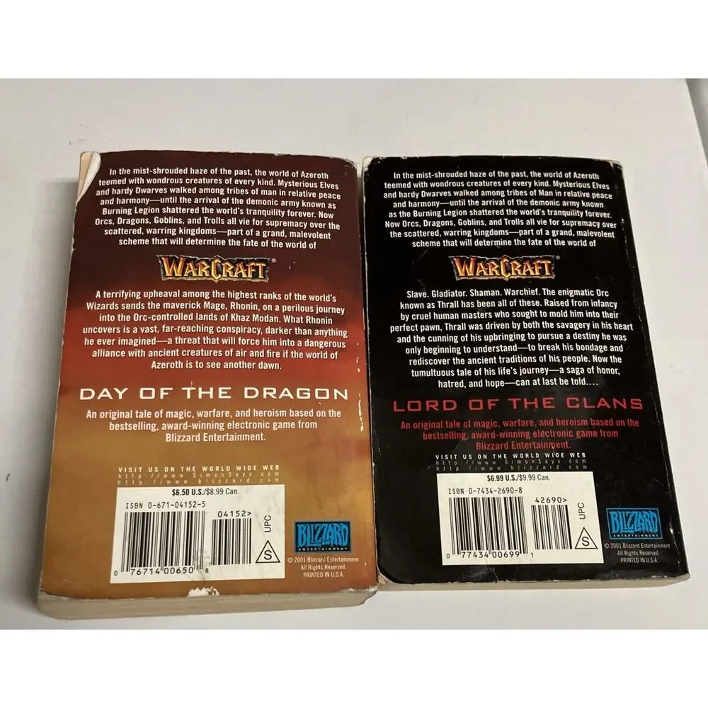 World of‎ Warcraft Day Of The Dragon And Lord of the Clans Paperback Lot of (2)